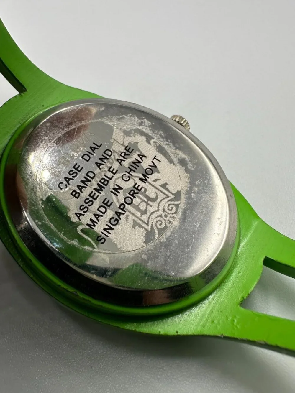 3/$30 Varsales Watch Women Green White Dial Rhinestone Accents Cuff Band